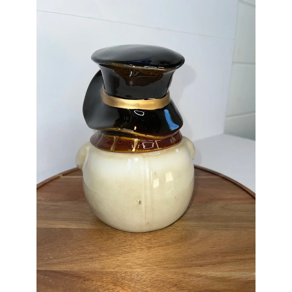 Gibson Everyday Snowman Cookie Jar Lid Ceramic Holiday Winter Treat Storage‎